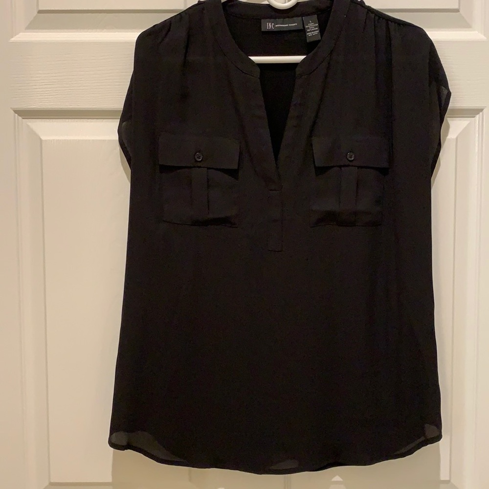 Ladies INC Black Polyester Top with pockets